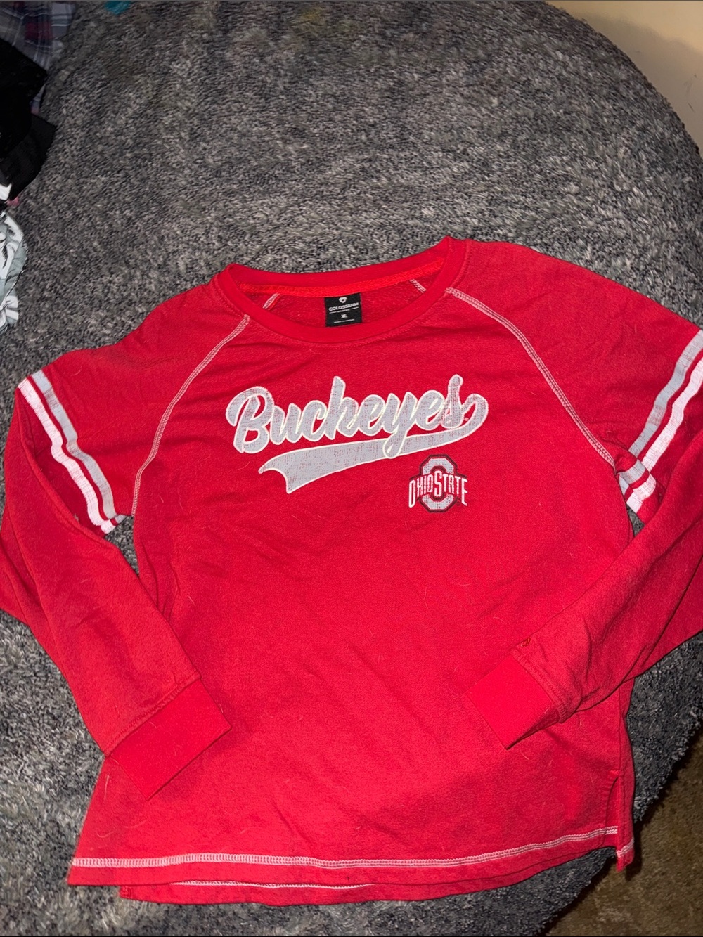Colosseum Red Women's OSU Graphic Crewneck